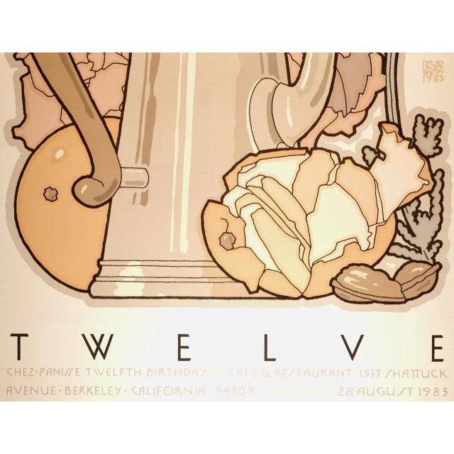 Figurative Chez Panisse 12th Birthday Celebration: Limited Ed. Goines Graphic Art Poster, 1988 For Sale - Image 3 of 3