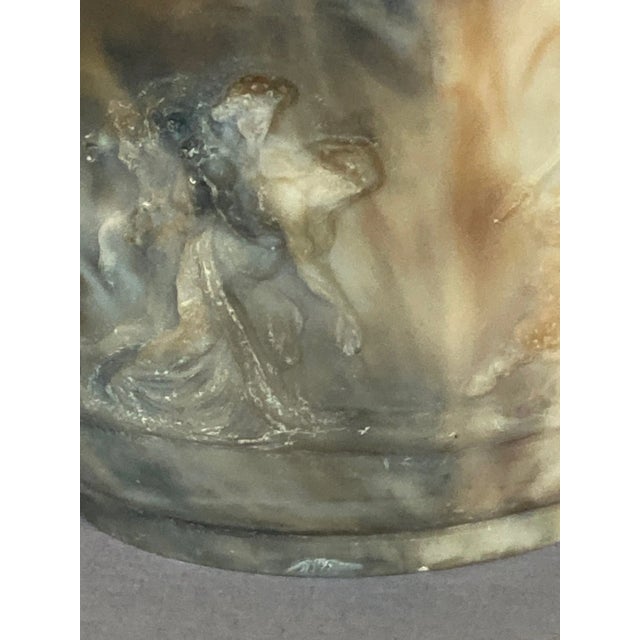 Late 20th Century Slag Glass Urn or Relief-Decorated Vase, Ancient Neo-Classical Bacchanalian Figural Scene For Sale - Image 9 of 10