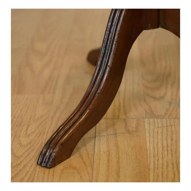 Victorian Side Table with Red Leather Embossed Top For Sale - Image 10 of 13