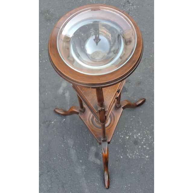Brown Mid 20th Century Queen Anne Style Mahogany Washstand With Glass Bowl For Sale - Image 8 of 9