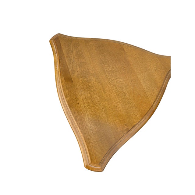 Wood Vintage Ethan Allen French Country End Side Triangle Corner Table Distressed Finish 246 For Sale - Image 7 of 11