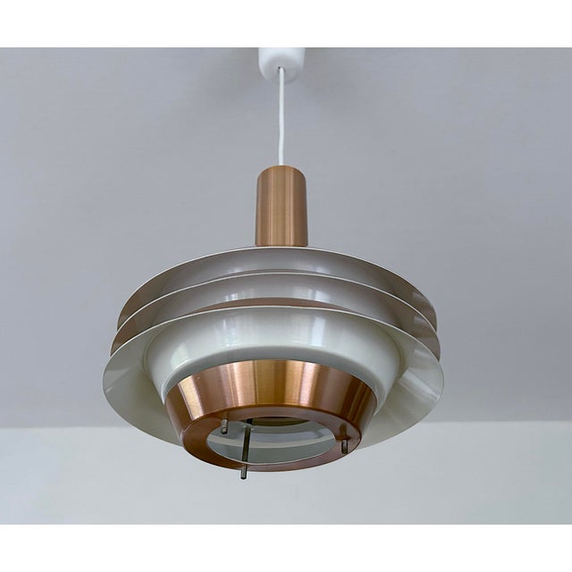 Metal Mid-Century Modern Danish Copper Pendant Light, 1970s For Sale - Image 7 of 18