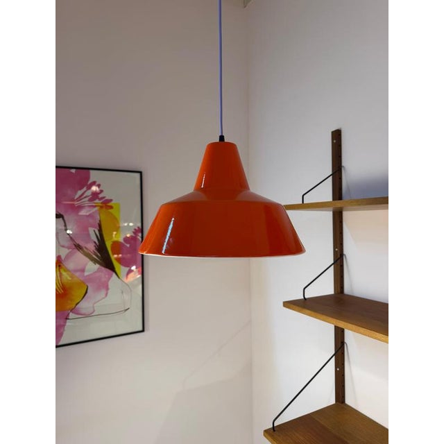 2000 - 2009 Industrial Hanging Lamp in Orange-Red Enamel by Louis Poulsen For Sale - Image 5 of 11