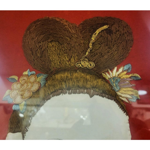 Monumental Chinese 19th C Art Framed Silk Embroidery Qing Dynasty For Sale - Image 4 of 15