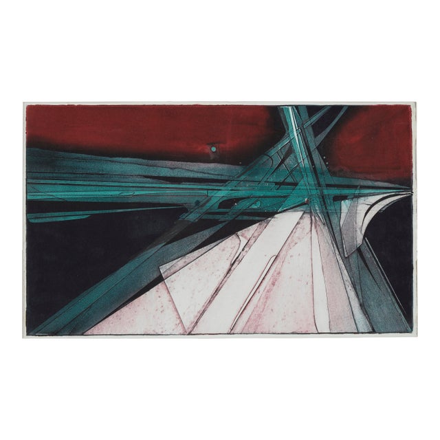 "State 16" Geometric Abstract Collagraph Print by Patricia A. Pearce For Sale