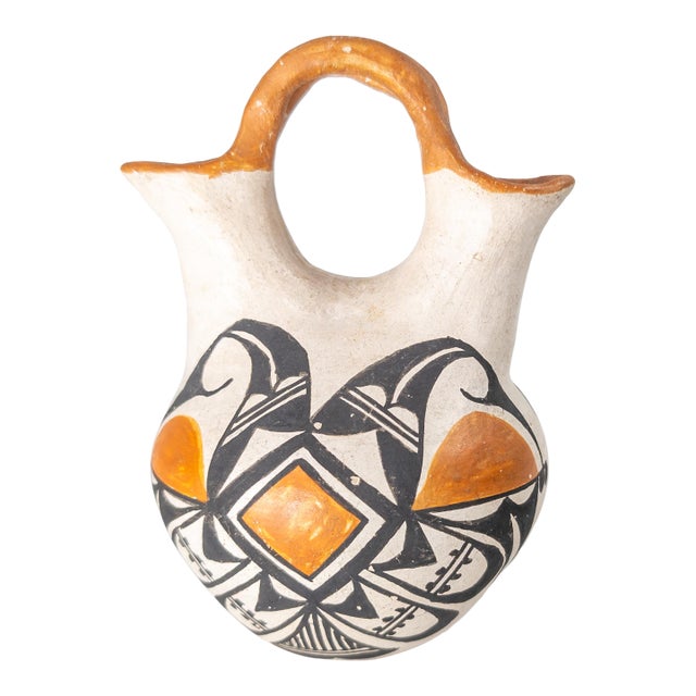 Mid-Century Southwest Native American Indian Acoma Polychrome Wedding Vase For Sale