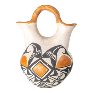 Mid-Century Southwest Native American Indian Acoma Polychrome Wedding Vase