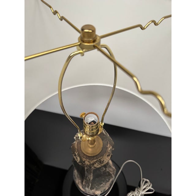 Wood Black Antique Fragment Lamp For Sale - Image 7 of 9