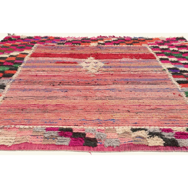 Tribal Vintage Azilal Boucherouite Moroccan Rug, 06'00 X 06'03 For Sale - Image 3 of 10