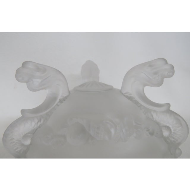 Portieux Vallerystahl Satin Argonaut Shell Frosted Glass Candy Dish 4505b For Sale - Image 10 of 18