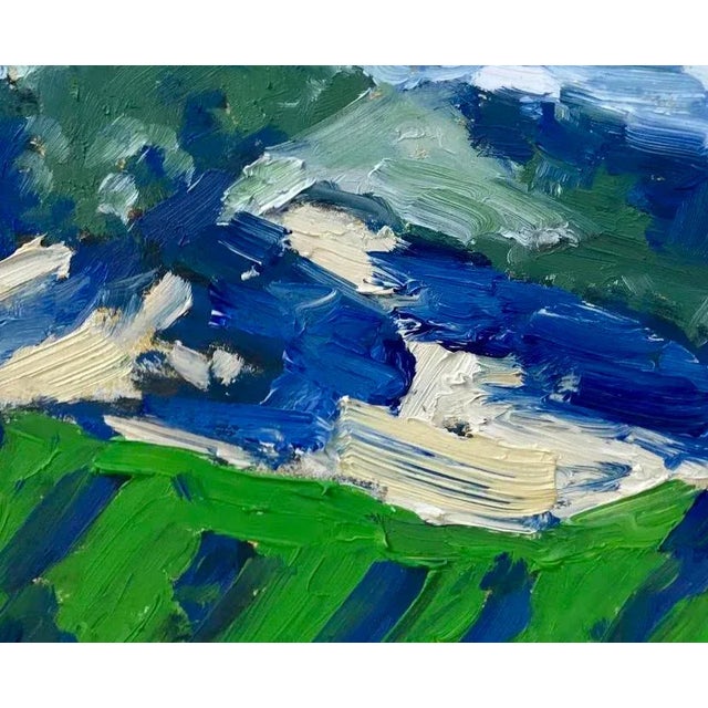 Contemporary Modern Abstract Vineyard (6″×6″, Original Oil on Masonite) For Sale - Image 3 of 10