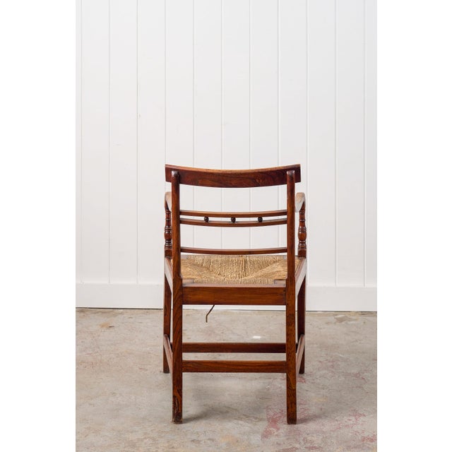 19th Century 19th Century Ash and Elm Rush Armchair For Sale - Image 5 of 7