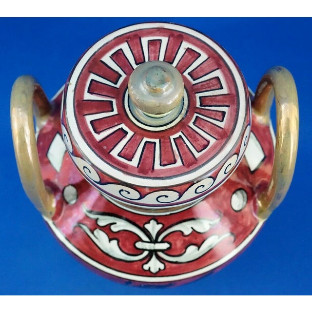 Majolica Lustre Ceramic Vase with Griffin by Angelo Pascucci of Icap Gualdo Tadino, Italy, 1920s For Sale - Image 11 of 18