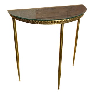 Italian Brass and Glass Console, 1940s For Sale
