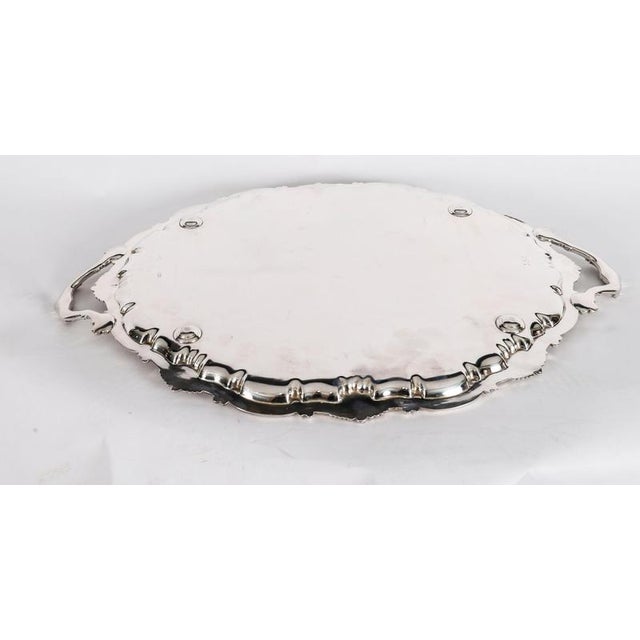 Antique Victorian Oval Silver Plated Tray by Thomas Bradbury & Sons, 19th Century For Sale - Image 16 of 18