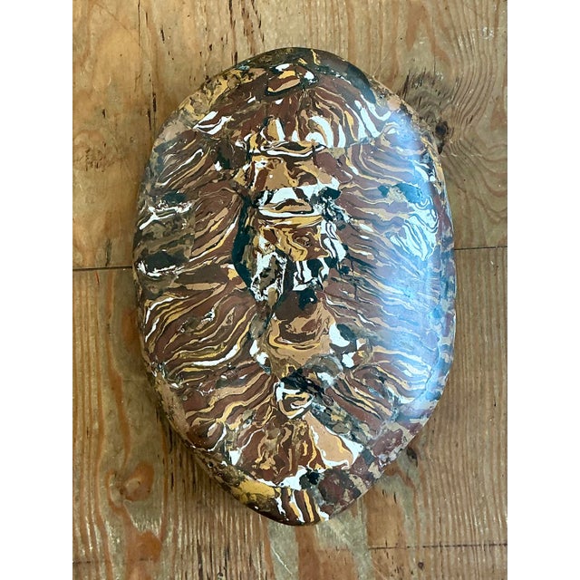 Vintage Italian Scagliola Pigmented Plaster Turtle Shell For Sale In West Palm - Image 6 of 12
