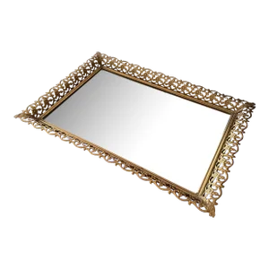 Vanity Jewelry Mirrored Ormolu Tray
