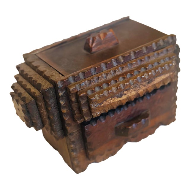 Handcrafted Southern Tramp Art Box For Sale