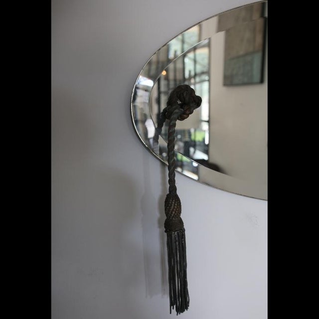 Art Deco Style Rope-Edged Beveled Mirror, 1950s For Sale - Image 4 of 9