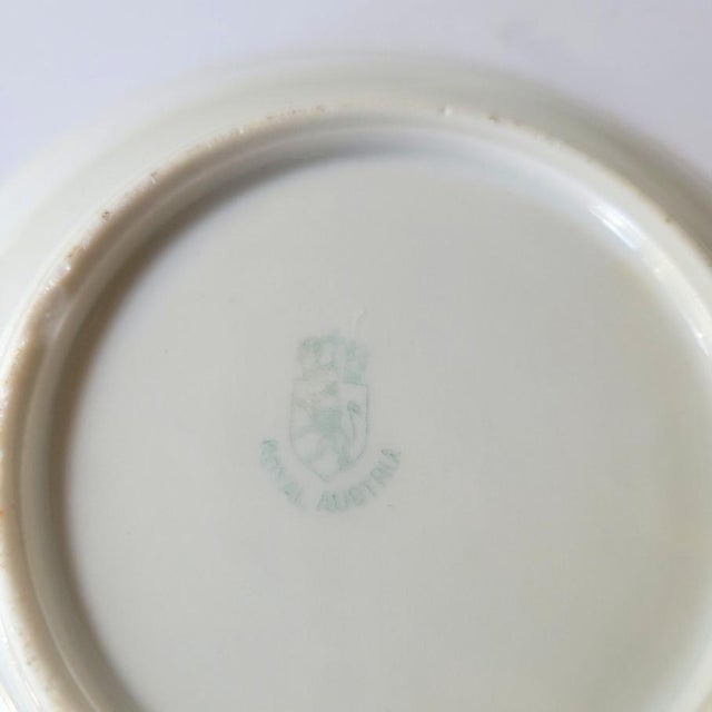 Ceramic Early 20th Century Royal Austria Hand-Painted Bird Berry Bowl Set - 7 Pieces For Sale - Image 7 of 8