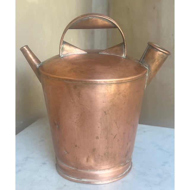 French Provincial Antique French Copper Watering Can, 19th Century For Sale - Image 3 of 11
