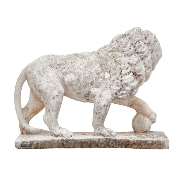 1940s French Art Deco Period Lion Sculptures For Sale - Image 5 of 9