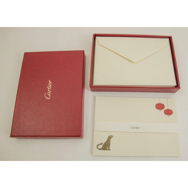 Cartier Paris Card and Envelope Set of 9 with the Iconic Panther Jewelry Design. Authentic Luxury Cartier Stationery Card...