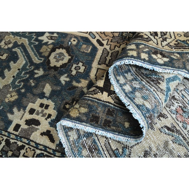1970s Vintage Persian Handmade Wool Cotton Light Brown Area Rug For Sale - Image 9 of 11