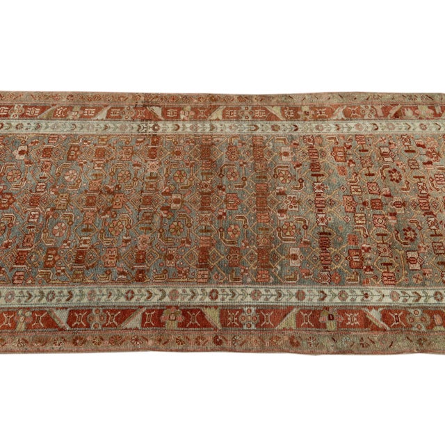 Brown Early 20th Century Antique Malayer Wool Runner Rug For Sale - Image 8 of 13
