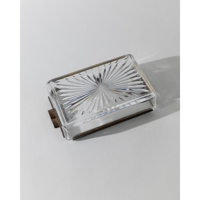 Art Deco Ashtray in Crystal Glass and Metal, Italy, 1930s For Sale - Image 9 of 11