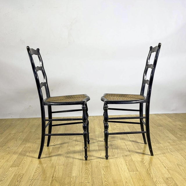 Rustic Ladder-Back Chairs, Set of 2 For Sale - Image 6 of 9