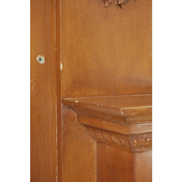 Vintage Victorian Full Size Wooden Mantel With Mirror For Sale - Image 9 of 9