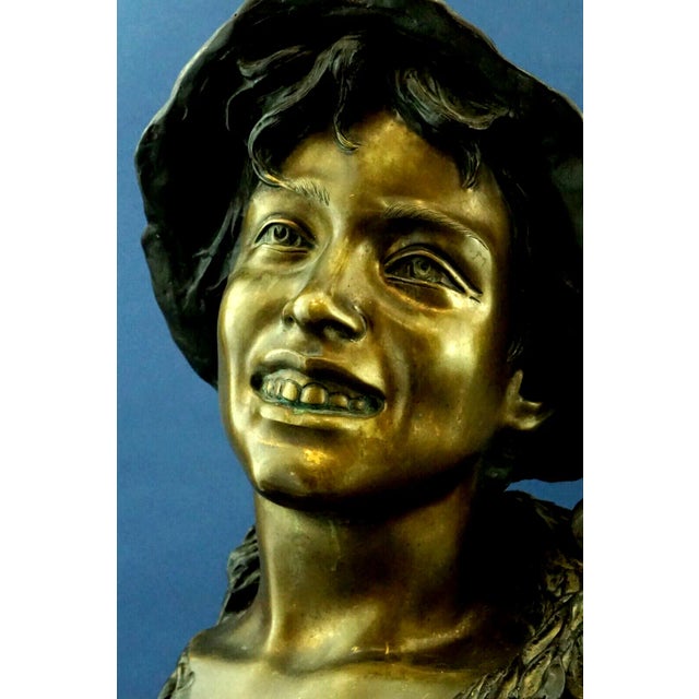 Bronze Bust Sculpture of a Young Fisherman by Vincenzo Cinque, Italy For Sale - Image 14 of 18