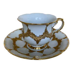 Meissen Gilded Tea Cup and Saucer.