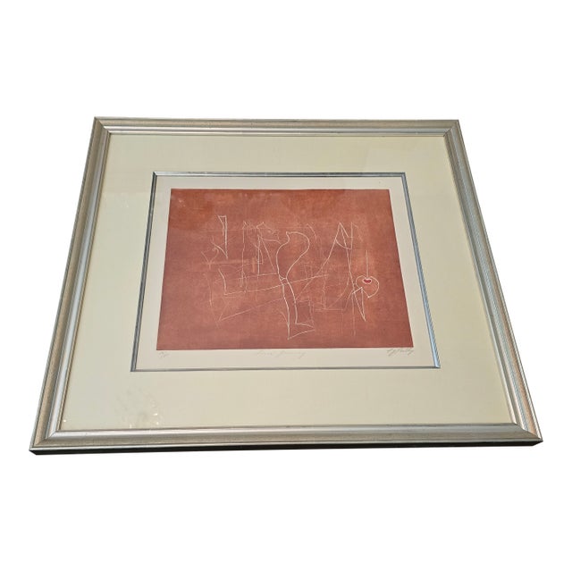 Mid Century Original Abstract Art Artist Proof Etching For Sale
