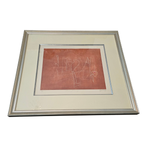 Mid Century Original Abstract Art Artist Proof Etching