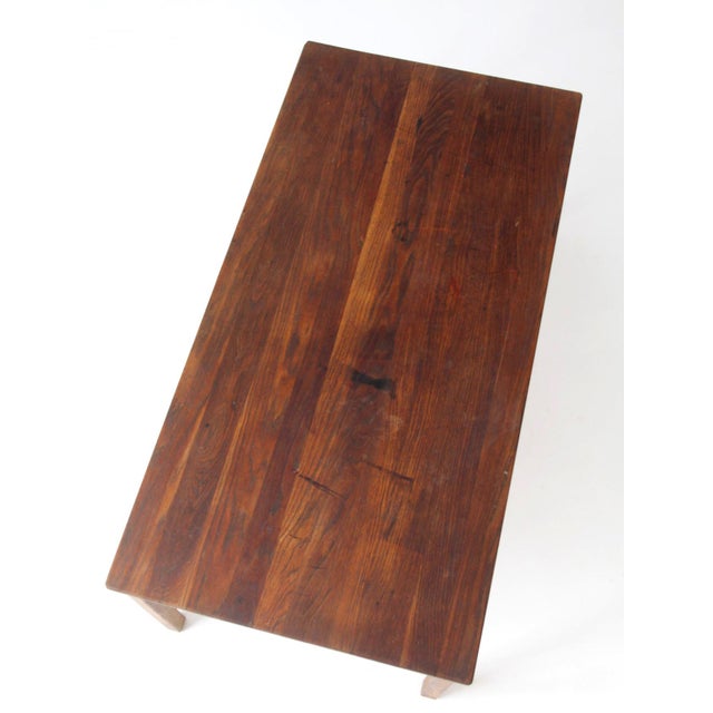 Wood Antique Oak Schoolhouse Work Table For Sale - Image 7 of 18