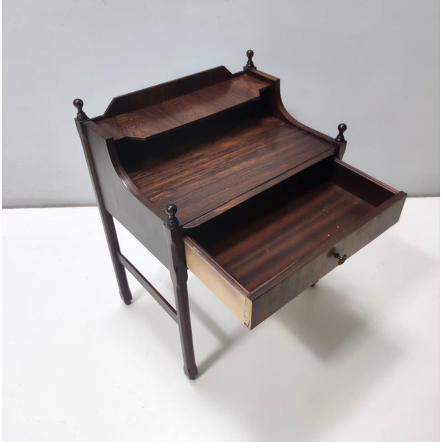 Vintage Postmodern Italian Walnut Nightstand, 1970s For Sale - Image 6 of 12