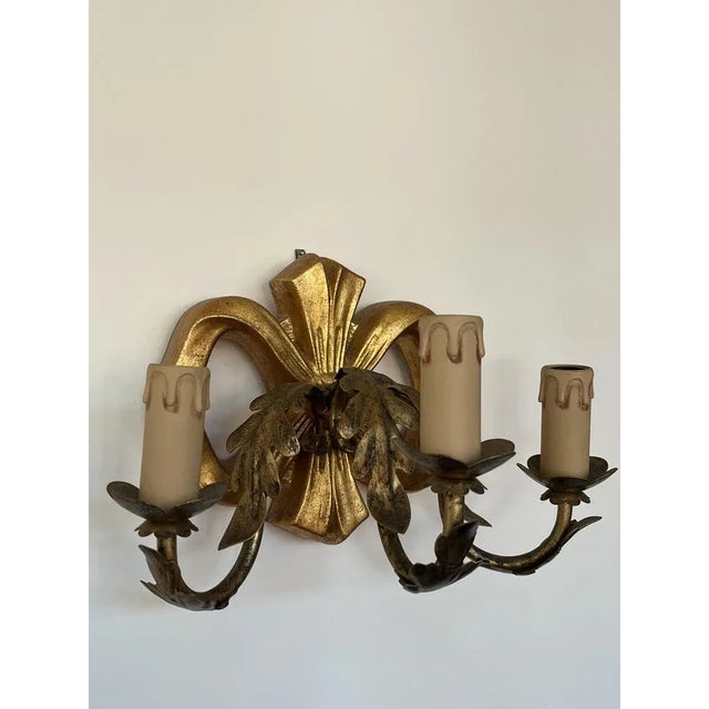 Italian Beech Wall Lights, 1980s, Set of 7 For Sale - Image 3 of 5