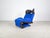 Cassina Wink Chair in Black and Blue Upholstery by Toshiyuki Kita for Cassina For Sale - Image 4 of 10