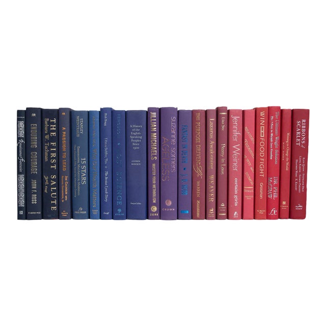 Decorative Books - Berry Ombré Books - Purple Books By The Foot For Sale