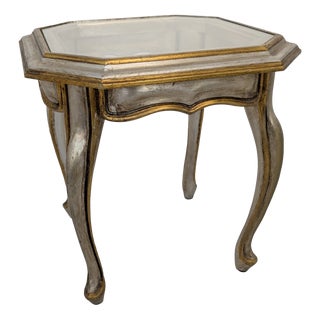 Wooden Coffee Table with Glass Top For Sale