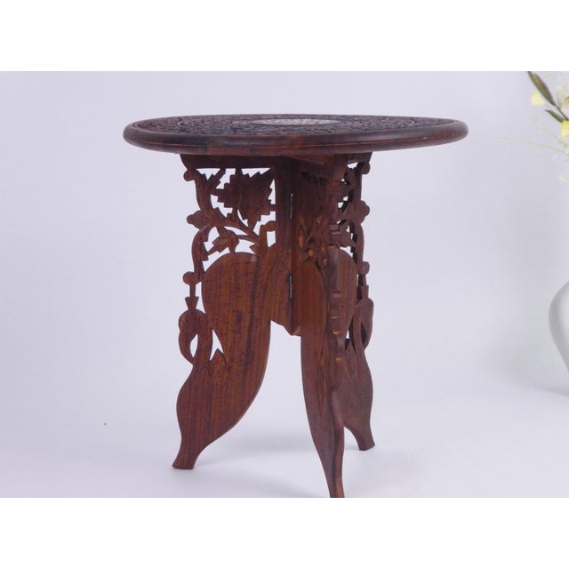 Vintage Anglo-Indian Foldable Wooden Table, 1920s For Sale - Image 3 of 11