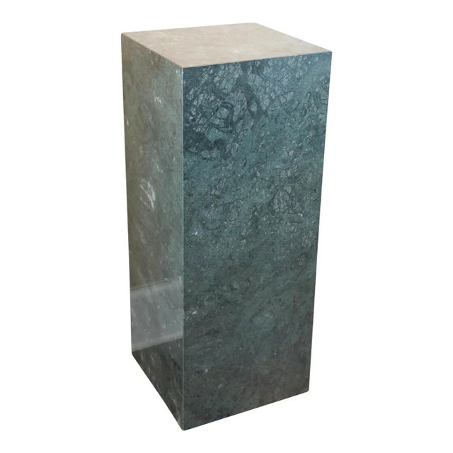 1980s Late 20th Century Green Marble Pedestal For Sale - Image 5 of 6