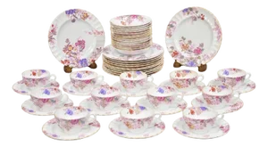 Mid 20th Century Spode England "Chelsea Garden" Bone China Porcelain Dinner Set of 51 Pc