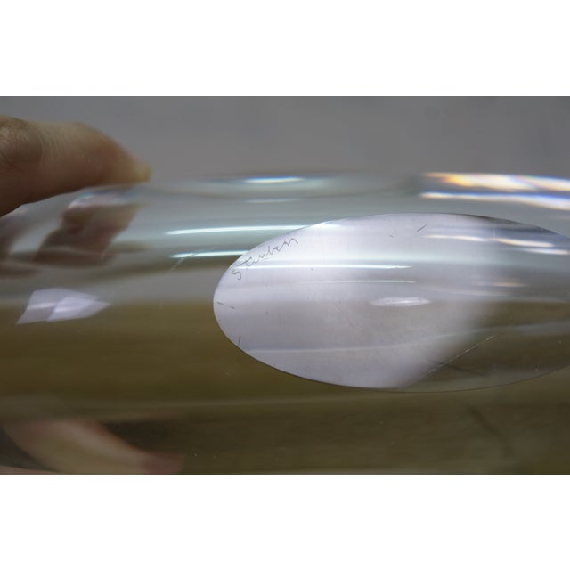 Steuben Equinox Neil Cohen Half Moon Notched Art Glass Bowl 10" For Sale - Image 14 of 16