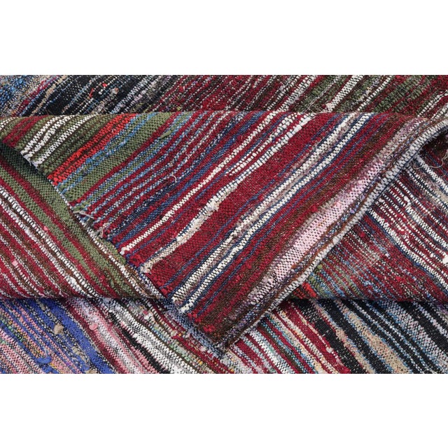1950s Vintage Turkish Handmade Flatweave Rug For Sale - Image 4 of 5