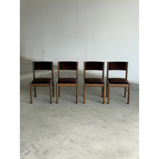 1970s Minimal Dark Brown Mid Century Chairs For Sale In Los Angeles - Image 6 of 15