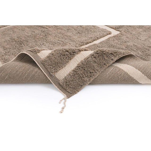 Bold Zigzag Hand-Knotted Moroccan Wool Rug | 10'5" X 6'10" | One of a Kind For Sale - Image 6 of 7