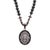 Silver Black Onyx and Silver Lion Men's Beaded Necklace For Sale - Image 8 of 8